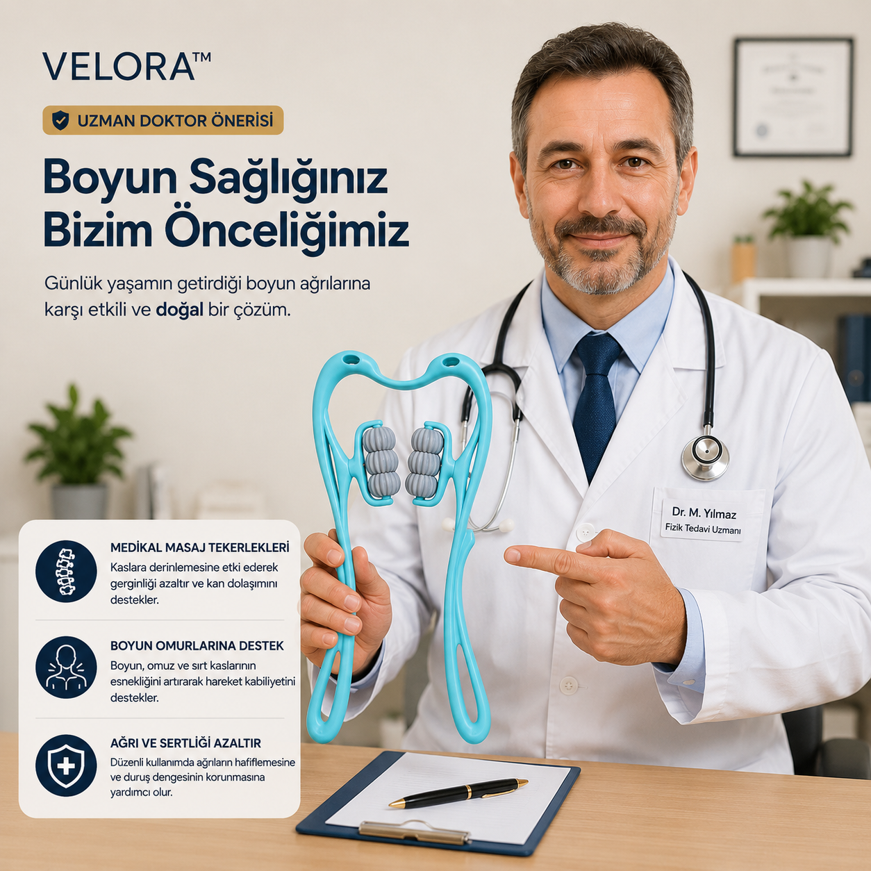 VELORA™ Relief Roller | Premium Boyun Masaj Aleti